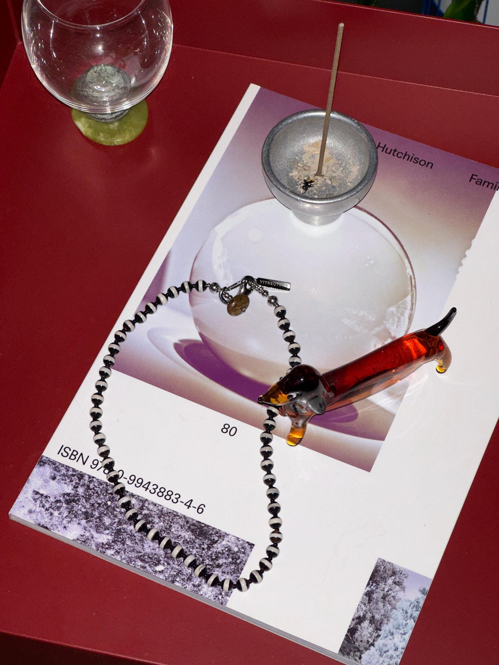 Handmade Black and White Beaded Necklace