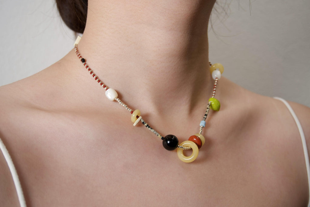 Handmade Asymmetrical Beaded Necklace