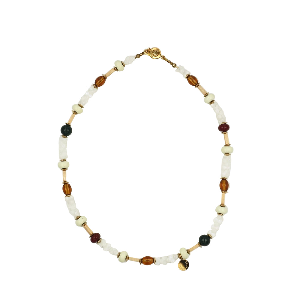 Handmade Glass and Shell Beaded Necklace