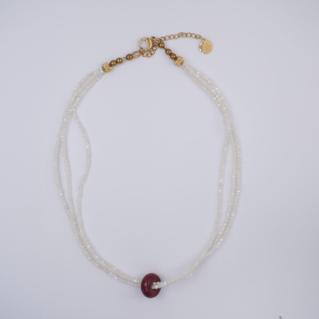 Handmade Triple Strand Seed Bead Necklace