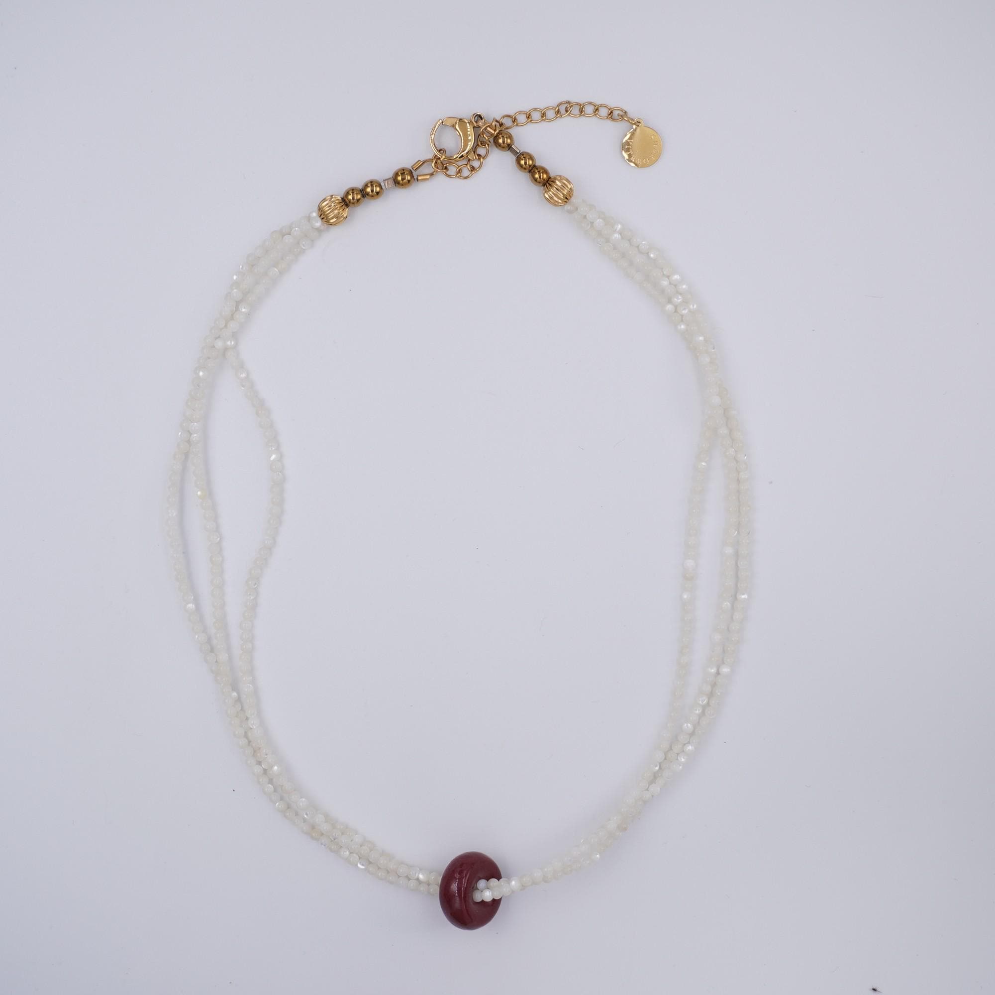 Handmade Triple Strand Seed Bead Necklace