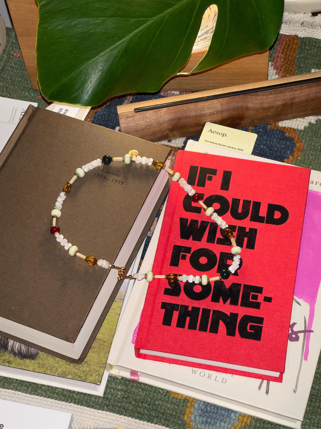 Handmade Glass and Shell Beaded Necklace