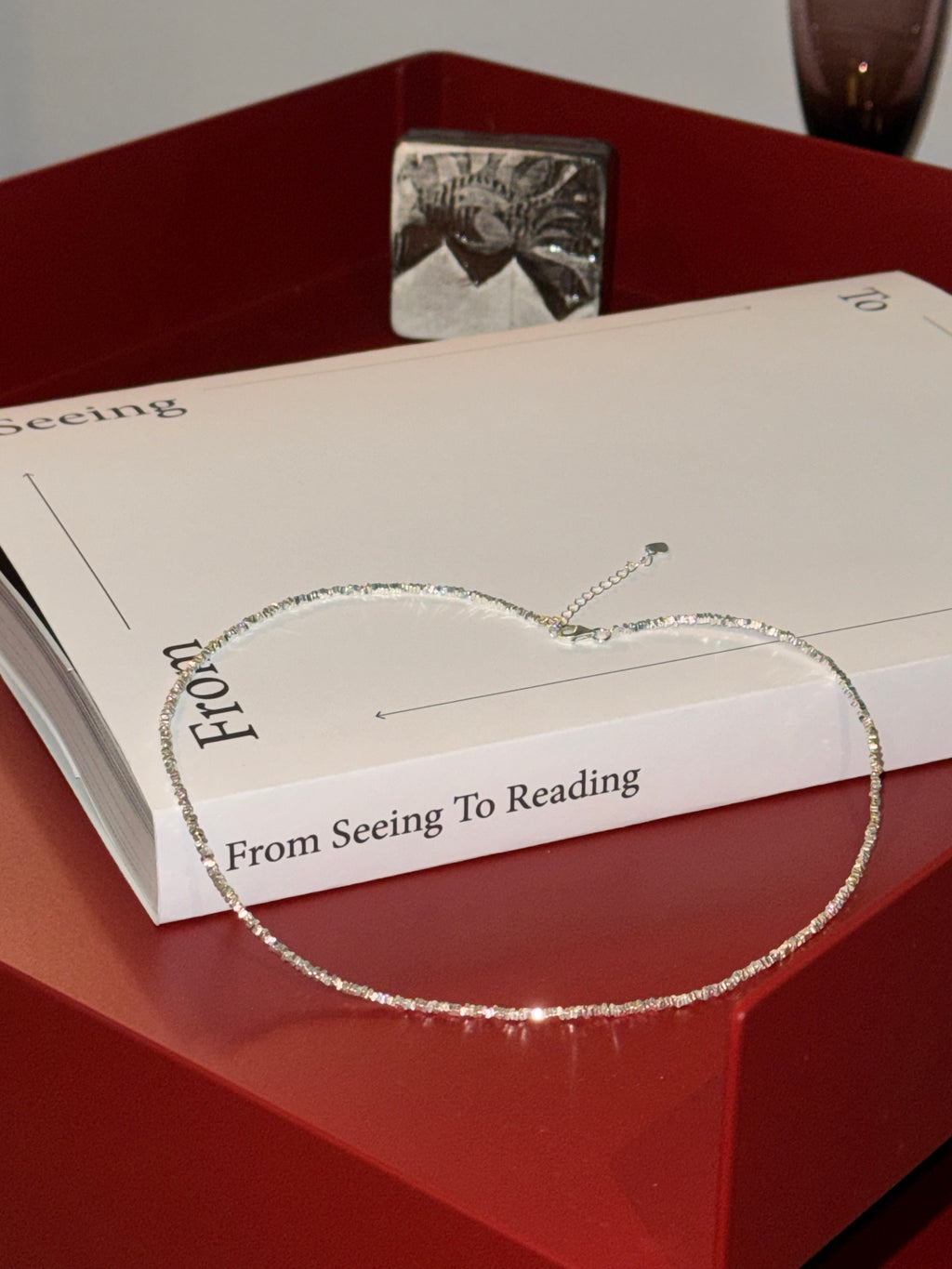 Faceted Silver Bead Necklace