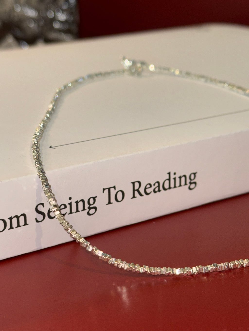 Faceted Silver Bead Necklace