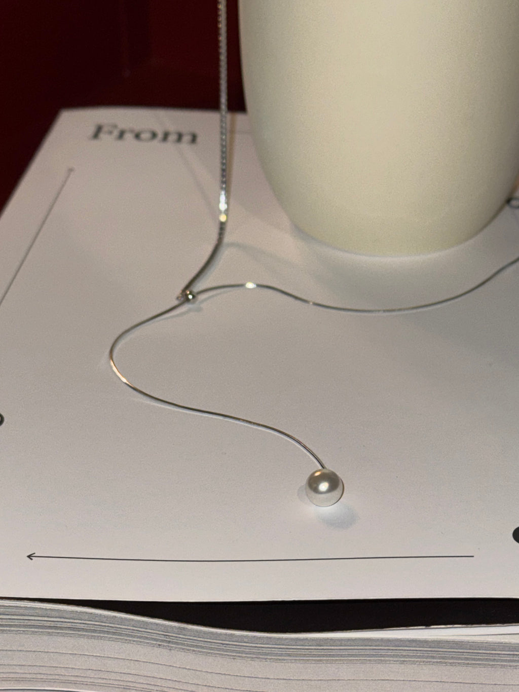 Silver Y Drop Necklace