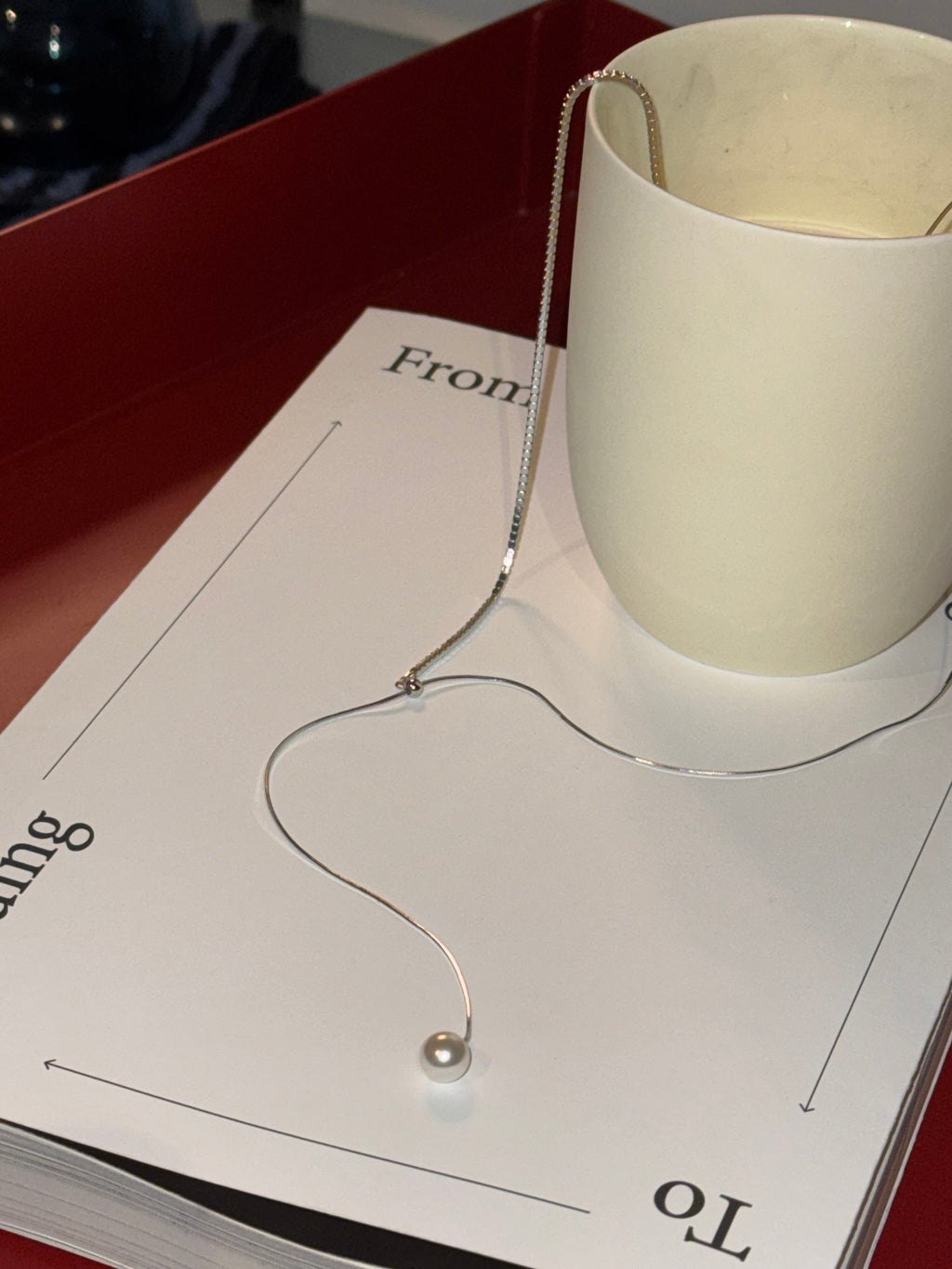 Silver Y Drop Necklace