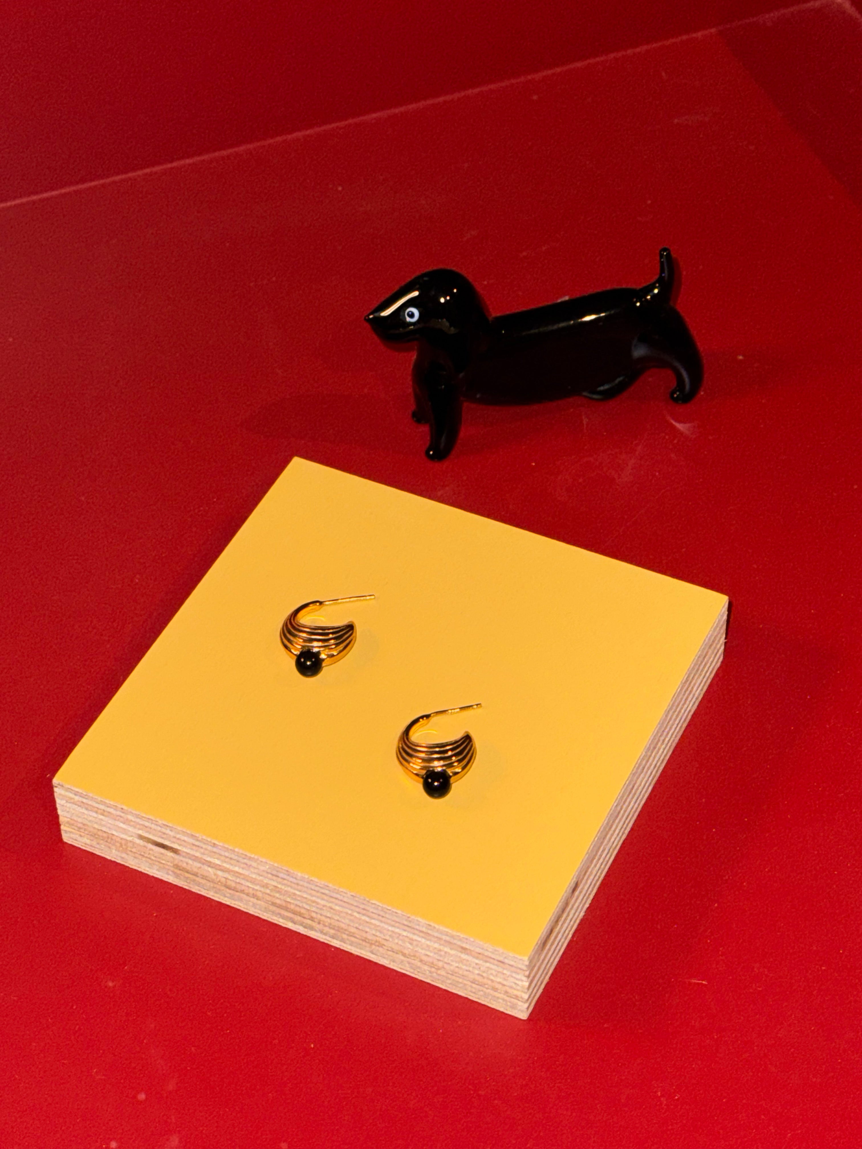 Gold Wave Hoop Earrings