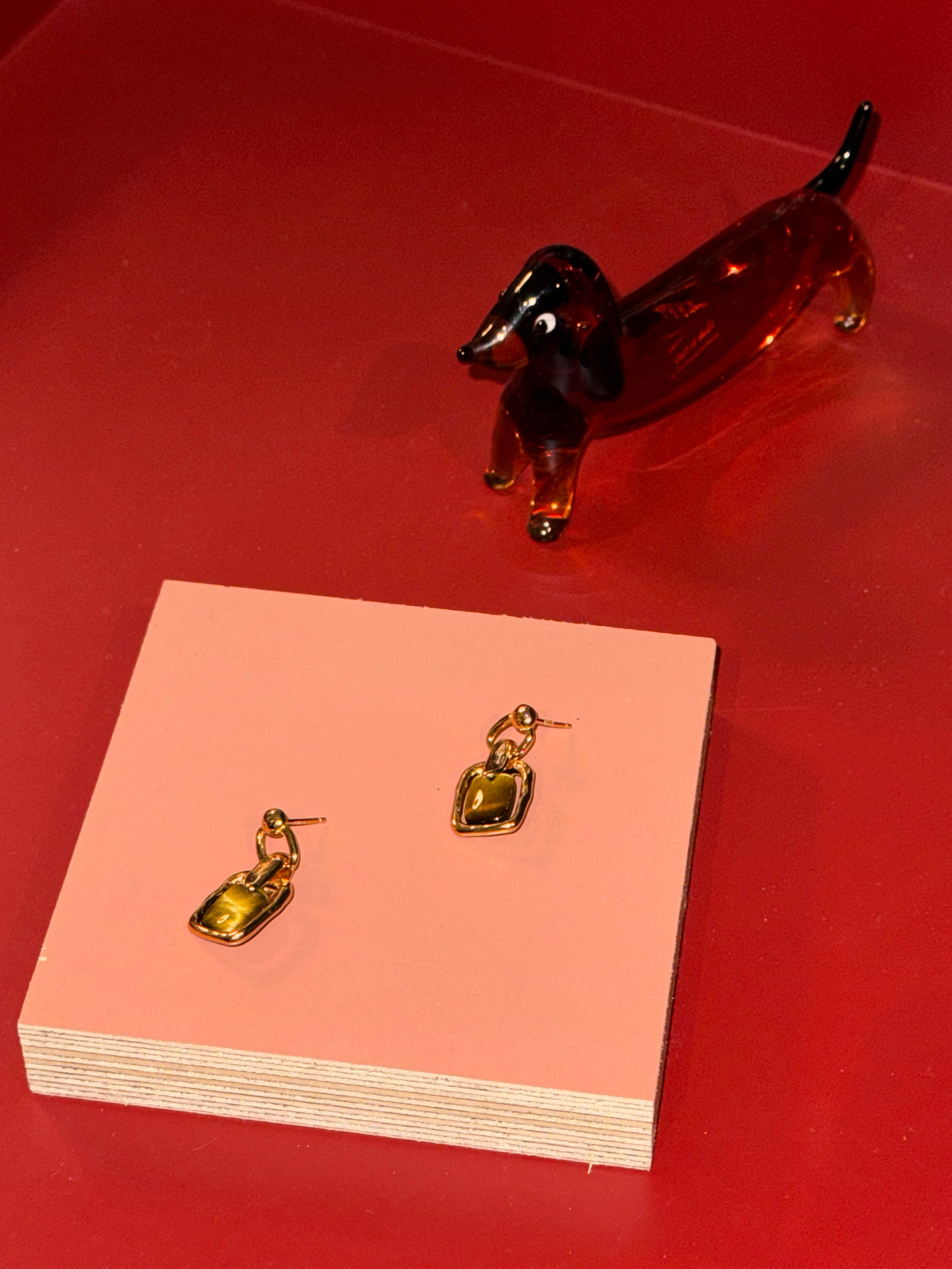 Gold Sculptural Drop Earrings