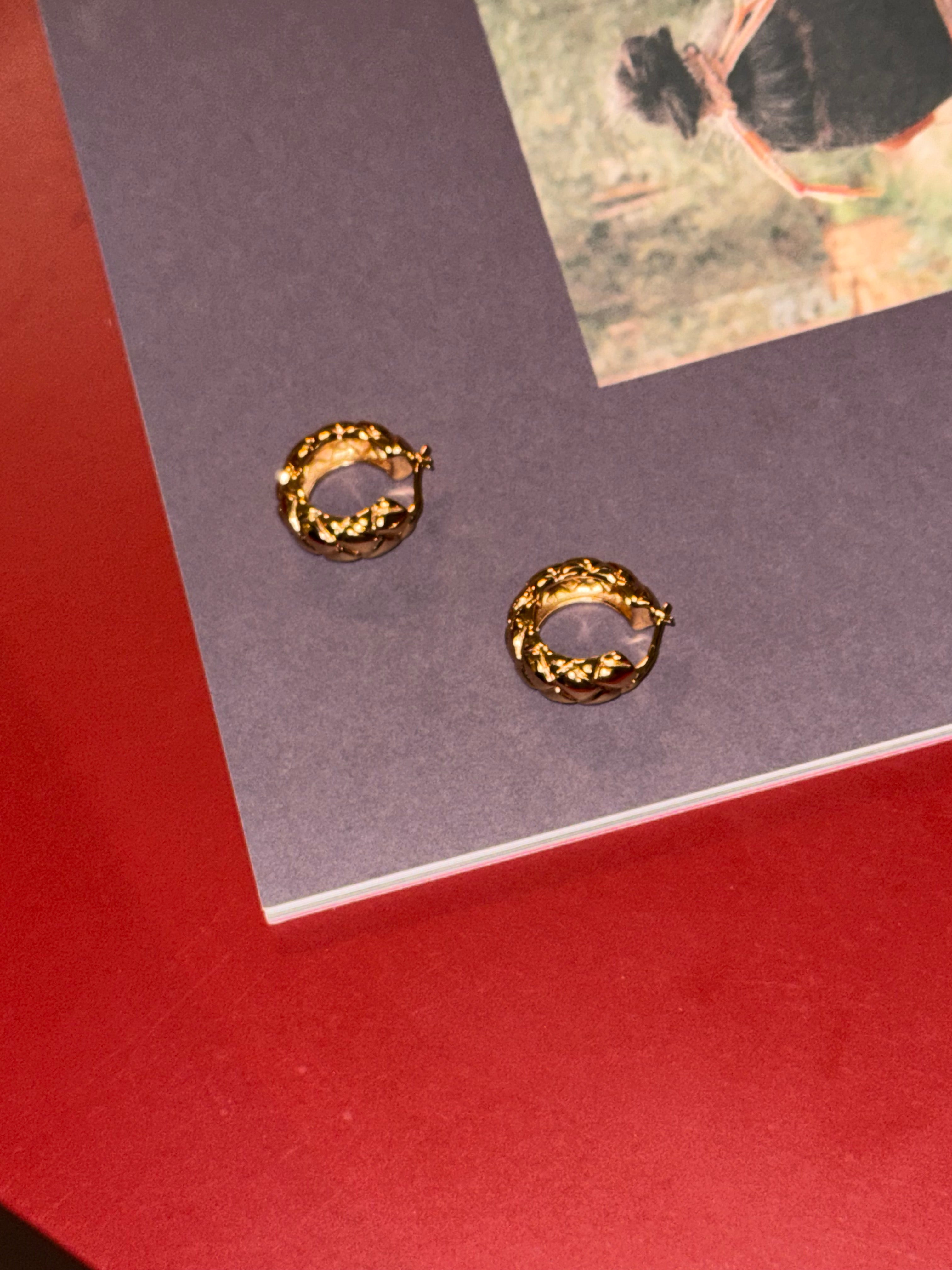 Quilted Hoop Earrings