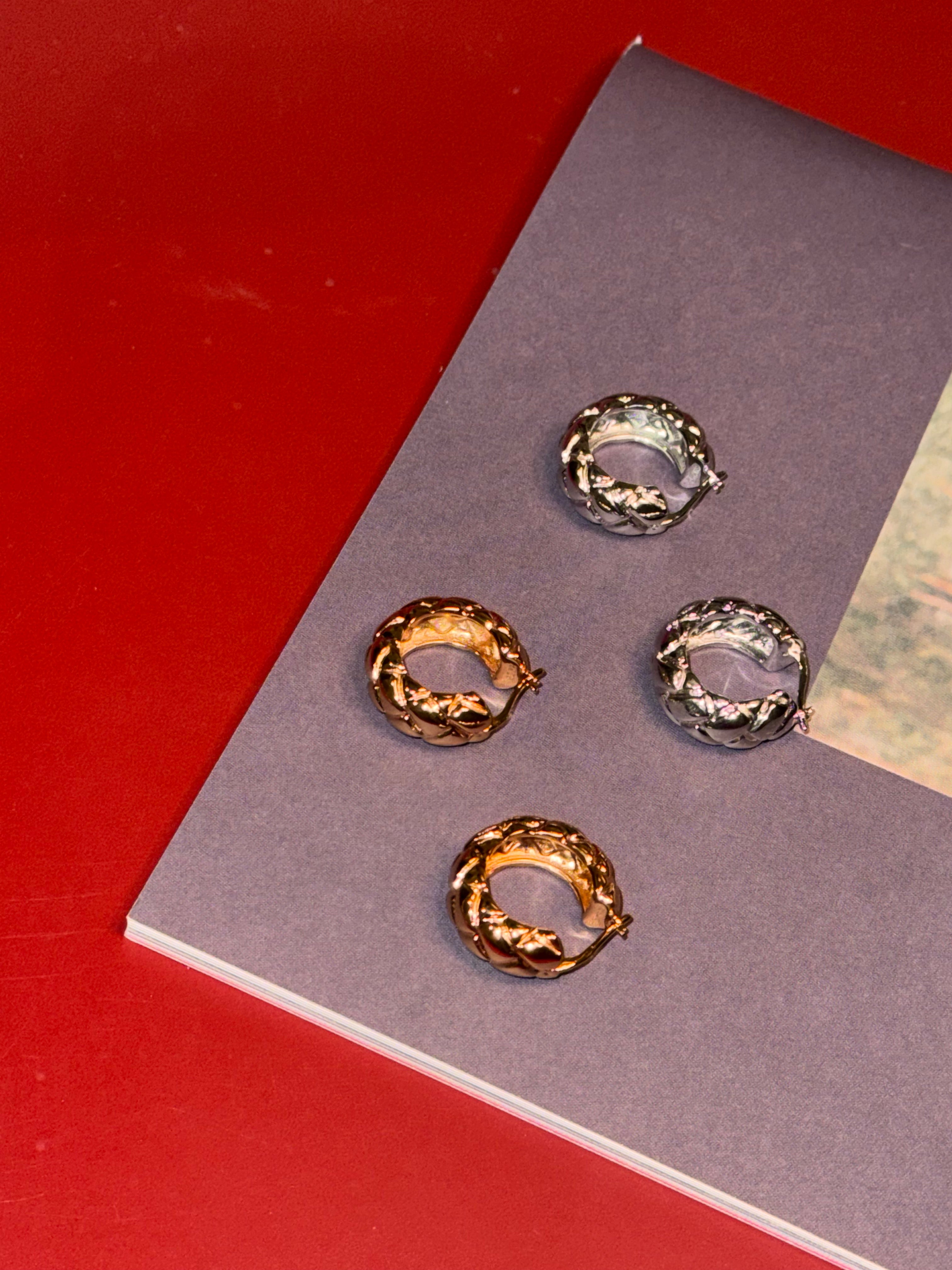 Quilted Hoop Earrings