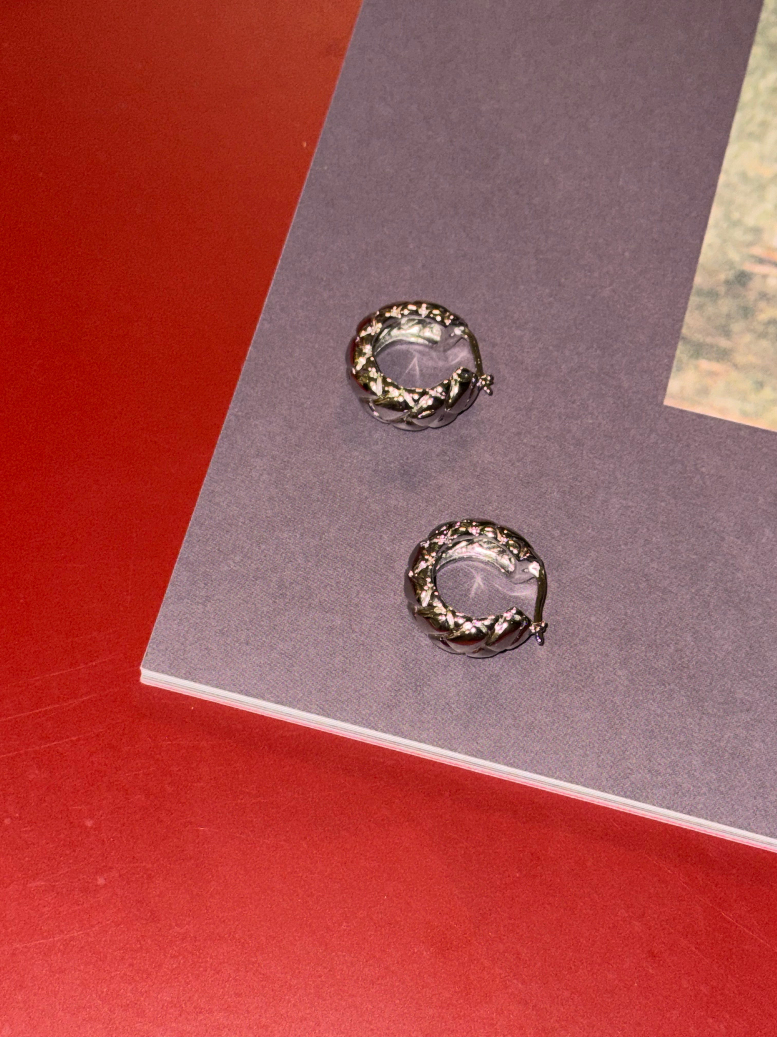 Quilted Hoop Earrings