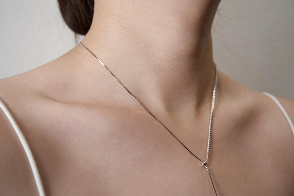 Silver Y Drop Necklace